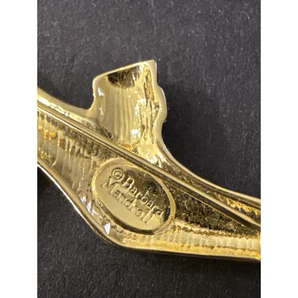 VTG Barbara Mandrell Rhinestone Shoe Brooch Gold Tone High Heel Signed Country - Picture 2 of 4